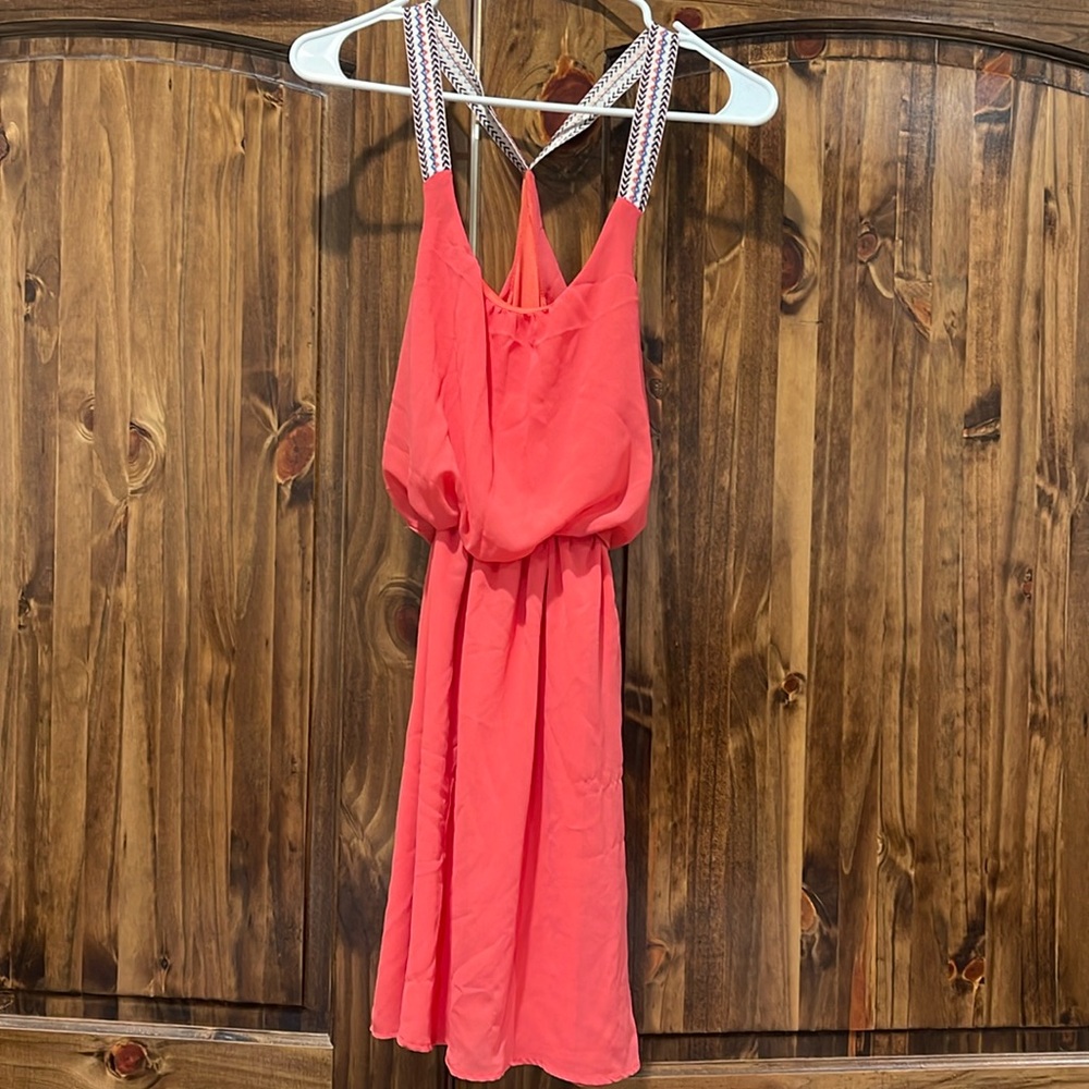 Pink Aztec stripe dress